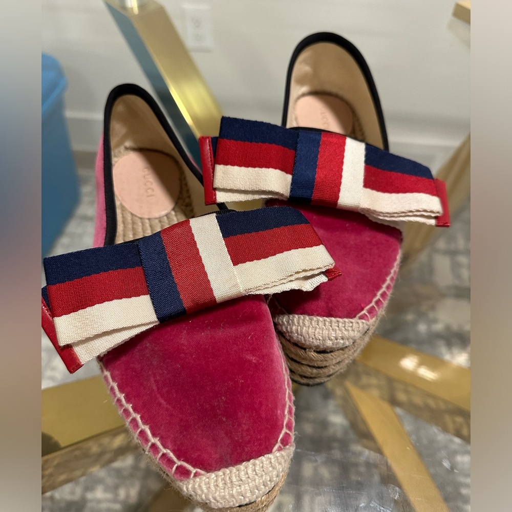 Gucci Women’s Ribbons Platform Espadrilles - Picture 3 of 3